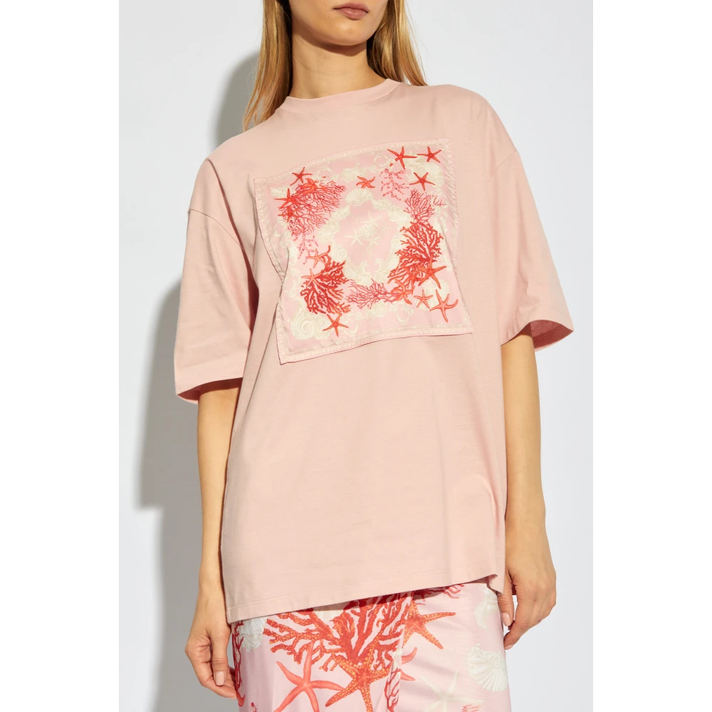 Versace T-shirt met print Pink Dames