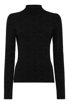 Stickad polotröja Monogram