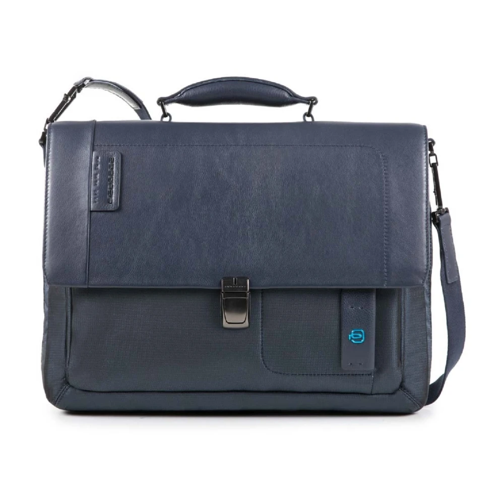 Piquadro Uitbreidbare Laptoptas met iPad Comparti t Blue Unisex