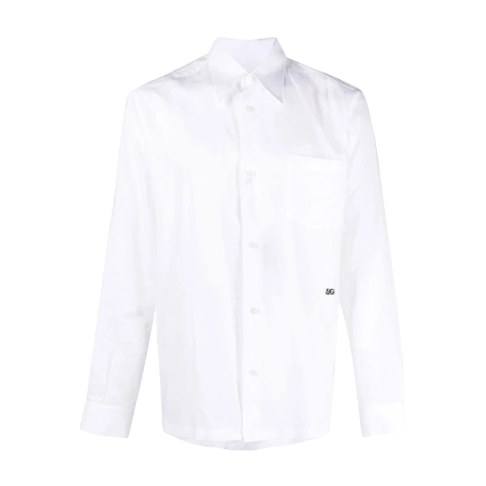 Dolce & Gabbana Langarmshirt met Logodetail White Heren