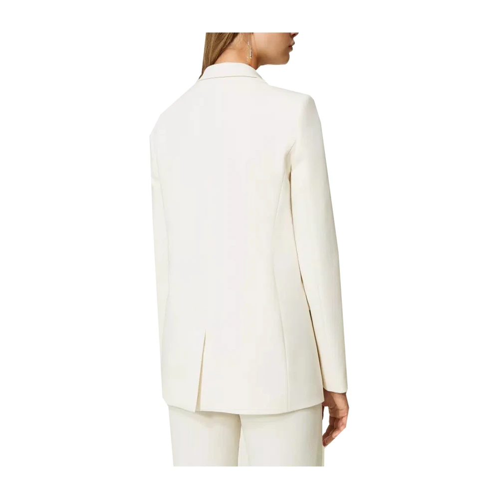Twinset Polyester blazer met gouden kettingen White Dames
