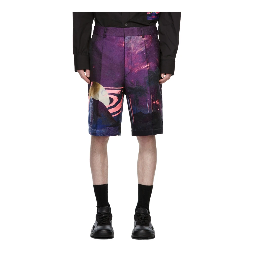 Valentino Nacht Water Shorts Hoge Taille Mannen Purple Heren