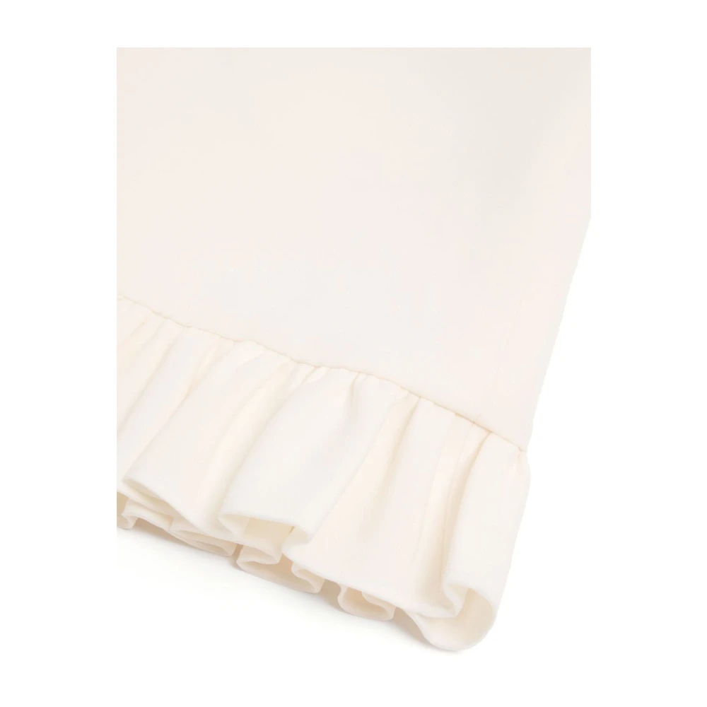 Valentino Ivoor Jurk met Pofmouwen Beige Dames