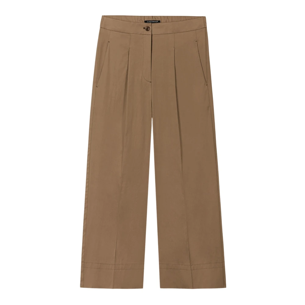 LUISA CERANO Gabardine Wideleg Broek Brown Dames