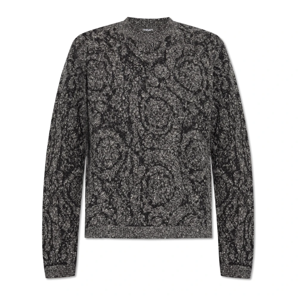 Versace Trui met 'Barocco' motief Gray Heren