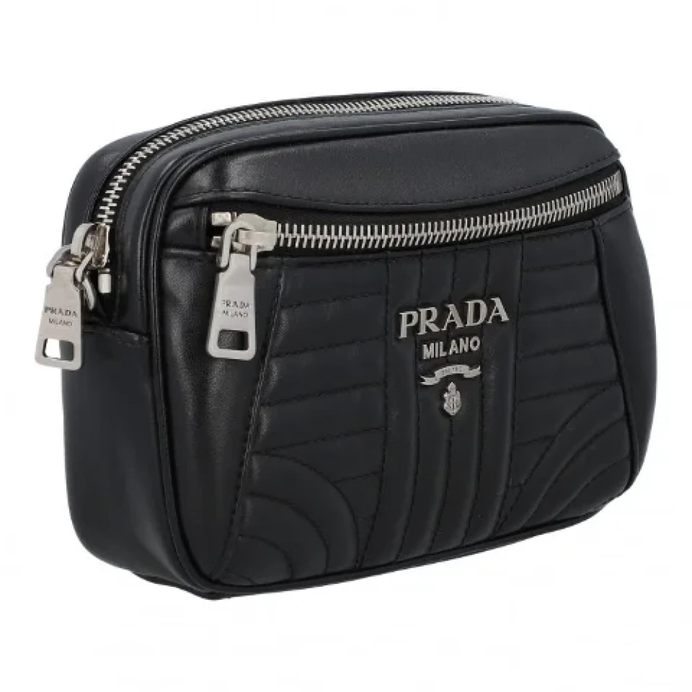 Prada Vintage Pre-owned Leather crossbody-bags Black Dames