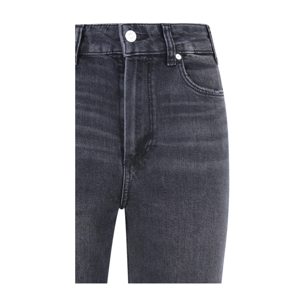 Paige Zwarte Distress Straight Jeans Black Dames