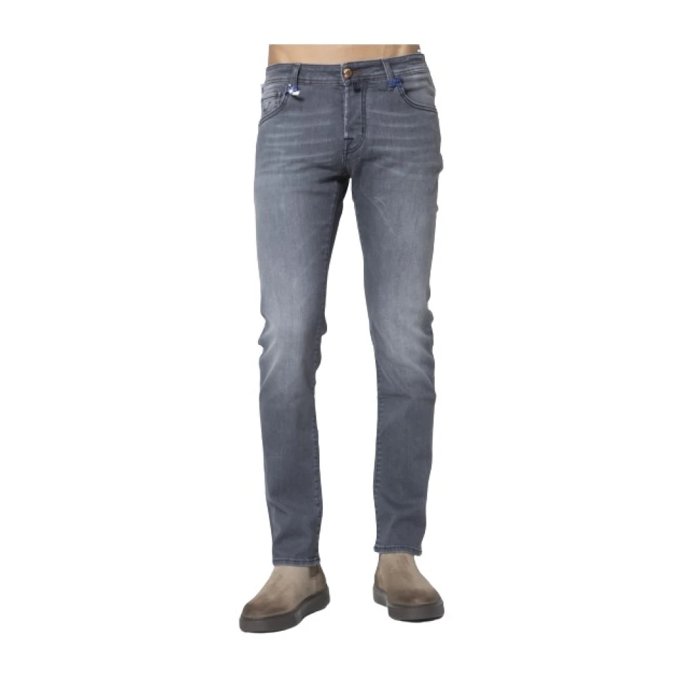 Jacob Cohën Hombre Gris Vaqueros Slim Lavado