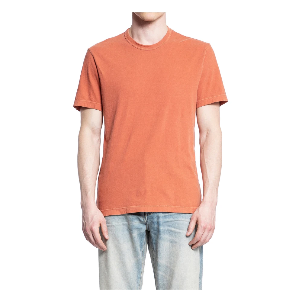 James Perse Taj Mahal Crew Neck T-Shirt Orange Heren