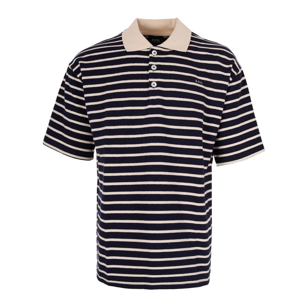 A.p.c. Men's Blue Polo Shirts - Polo Shirts - S - Tops
