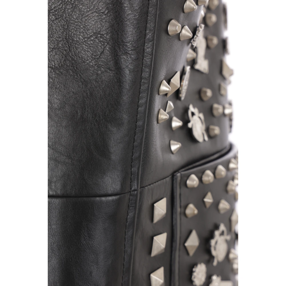 Bally Studded Leather Black Jacket Black Dames