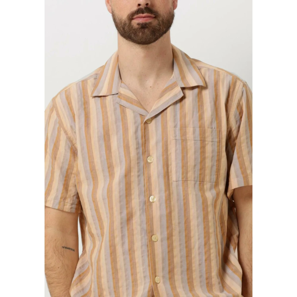 Forét Heren Otter Seersucker Shirt Brown Heren