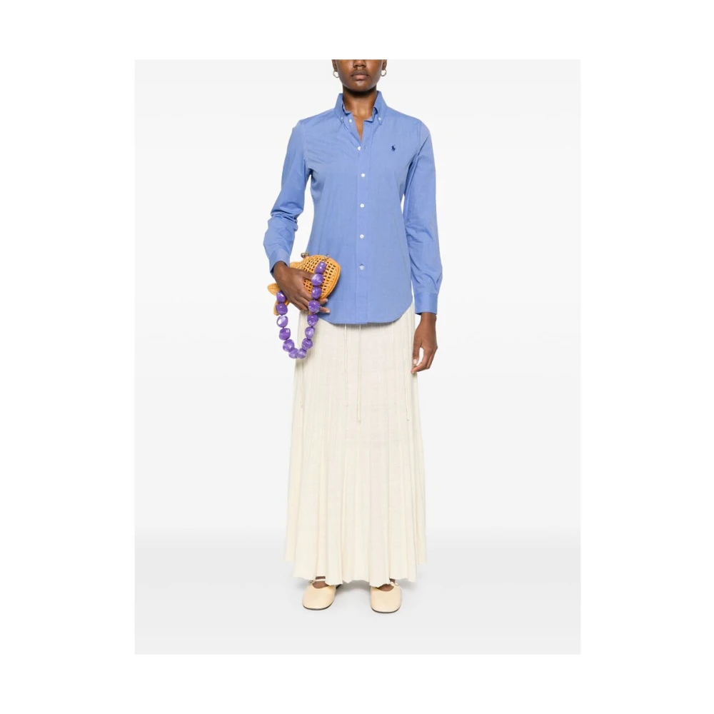Ralph Lauren Stretch Slim Fit Overhemd Blue Dames