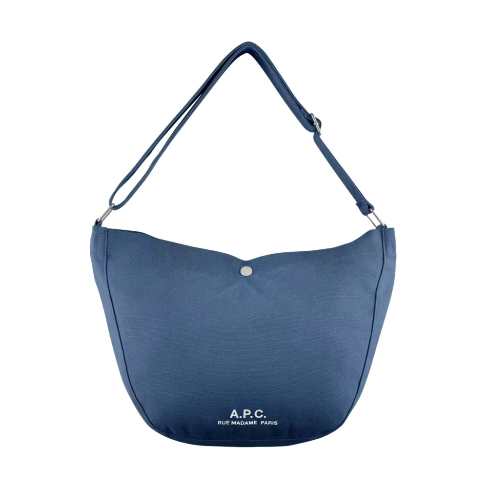 A.p.c. Marineblauwe Canvas Schoudertas Blue Dames