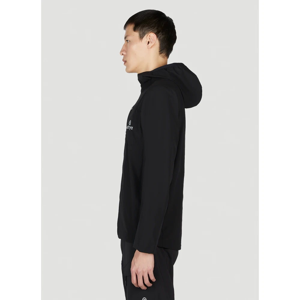 Ostrya Windbreaker met capuchon en logo Black Heren