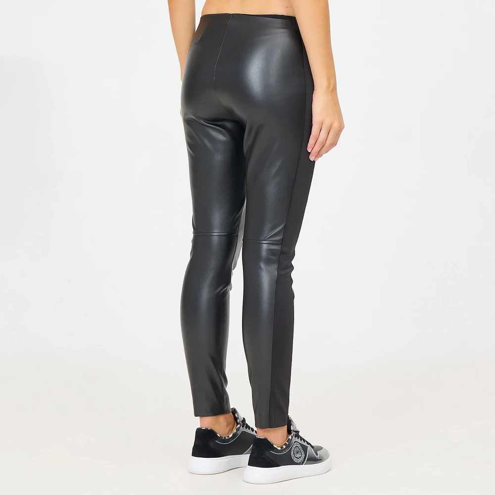 Ermanno Scervino Hoge taille imitatieleer leggings Black Dames