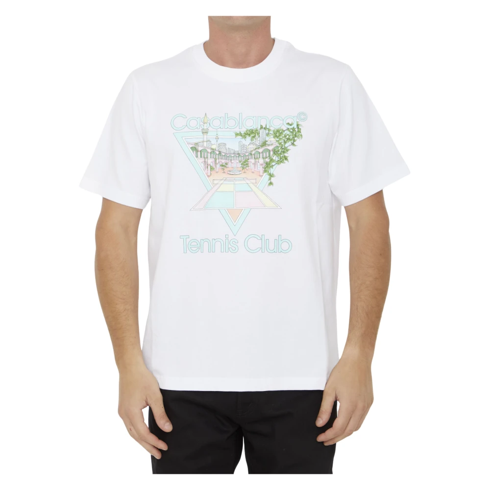 Casablanca Tennis Club Icon T-Shirt Wit White Heren