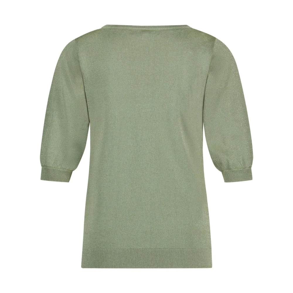 Red Button Sprankelende Groene Glitter Gebreide Top Green Dames