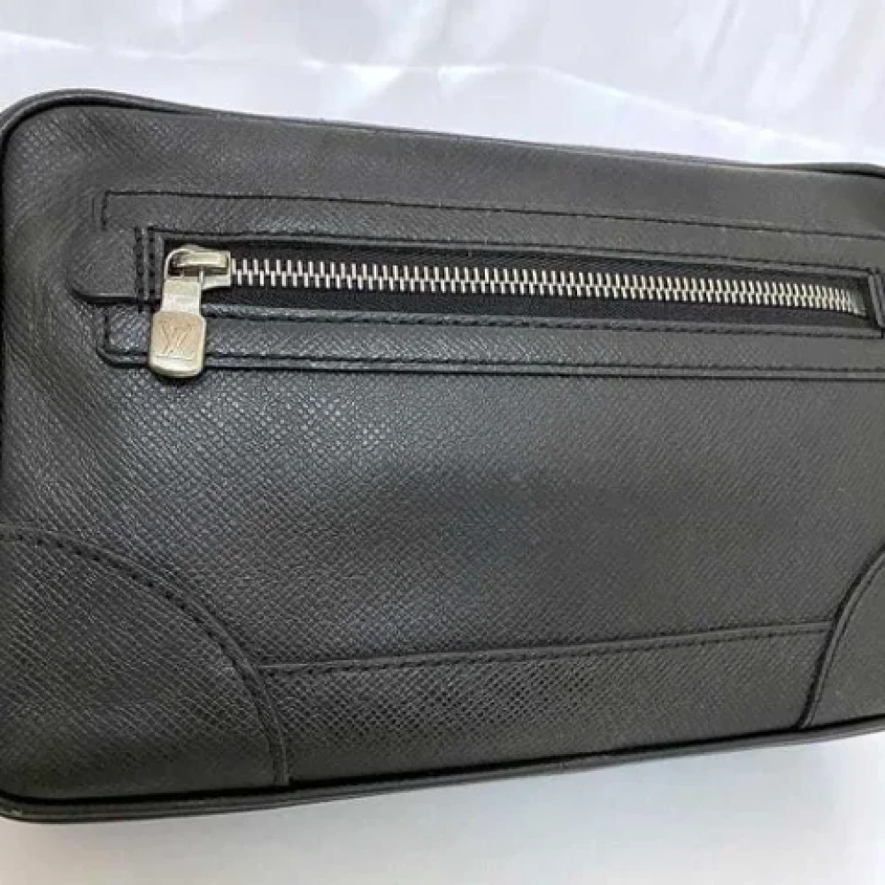 Louis Vuitton Vintage Pre-owned Leather clutches Black Heren
