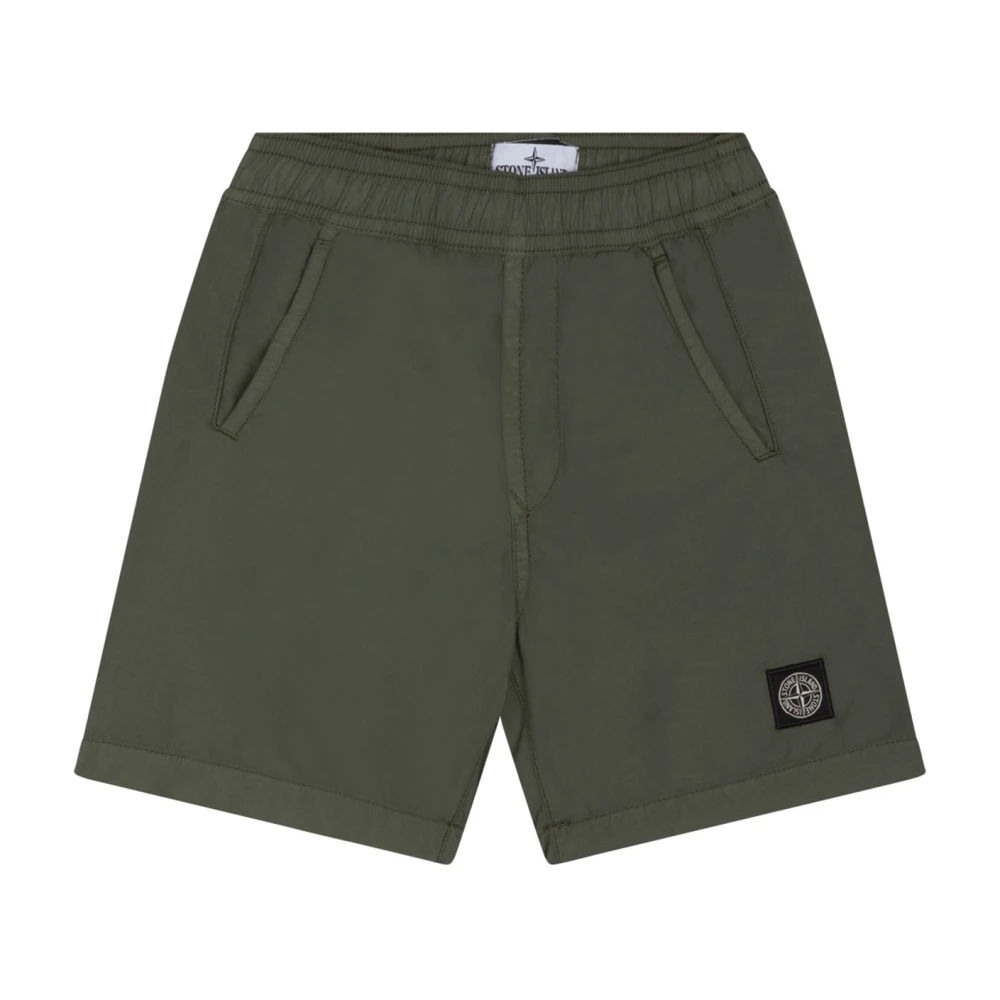 Stone Island Boys Green Swimming Trunks,, Compass Motif Swim Shorts Size 12 Y Kids