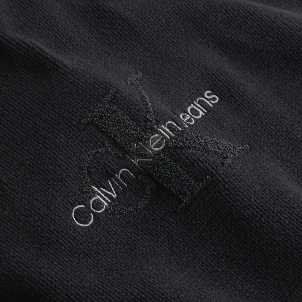 Calvin Klein Zwarte Crewneck Sweater CK Black BEH Black Heren