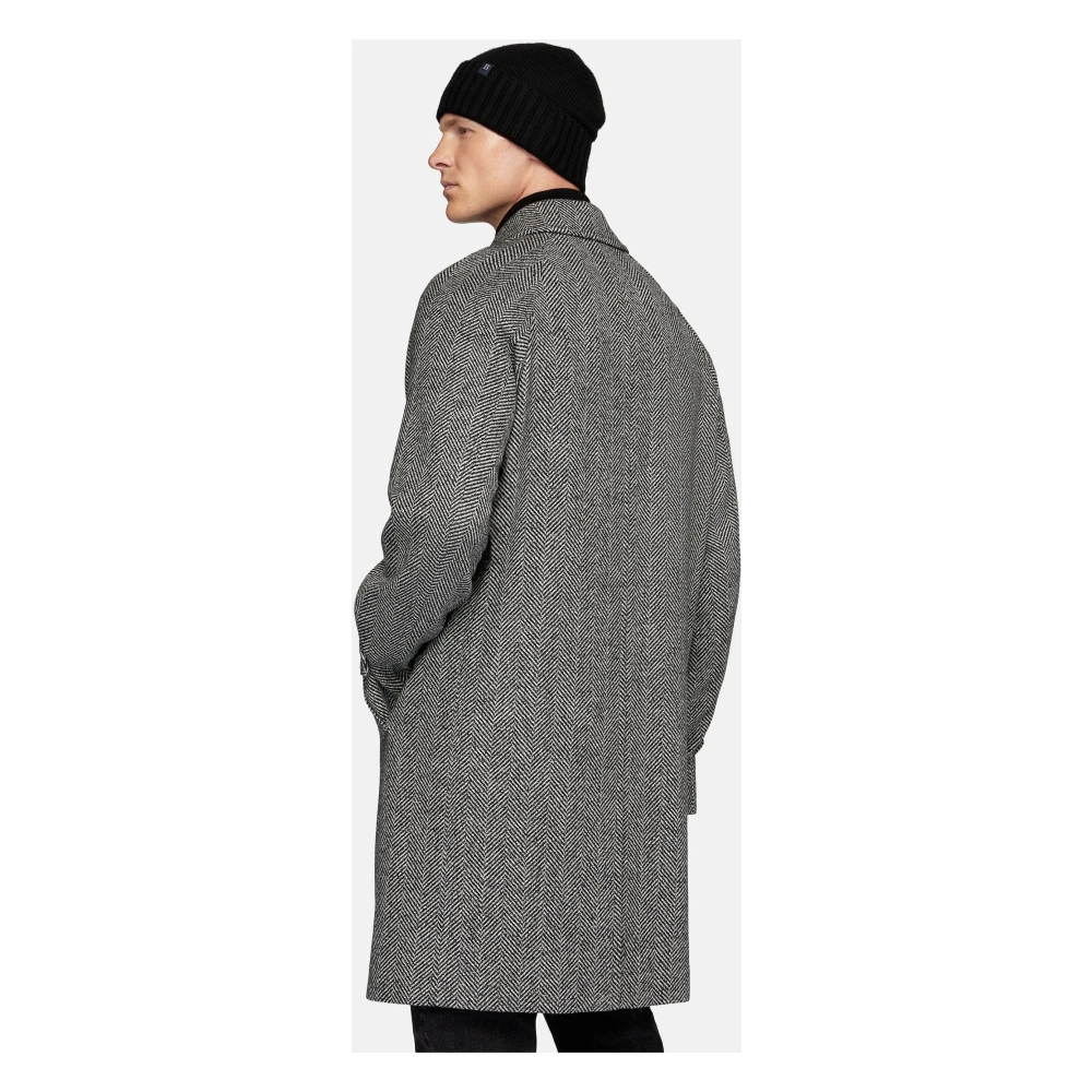Boggi Milano Enkelrijige wollen jas Beige Heren