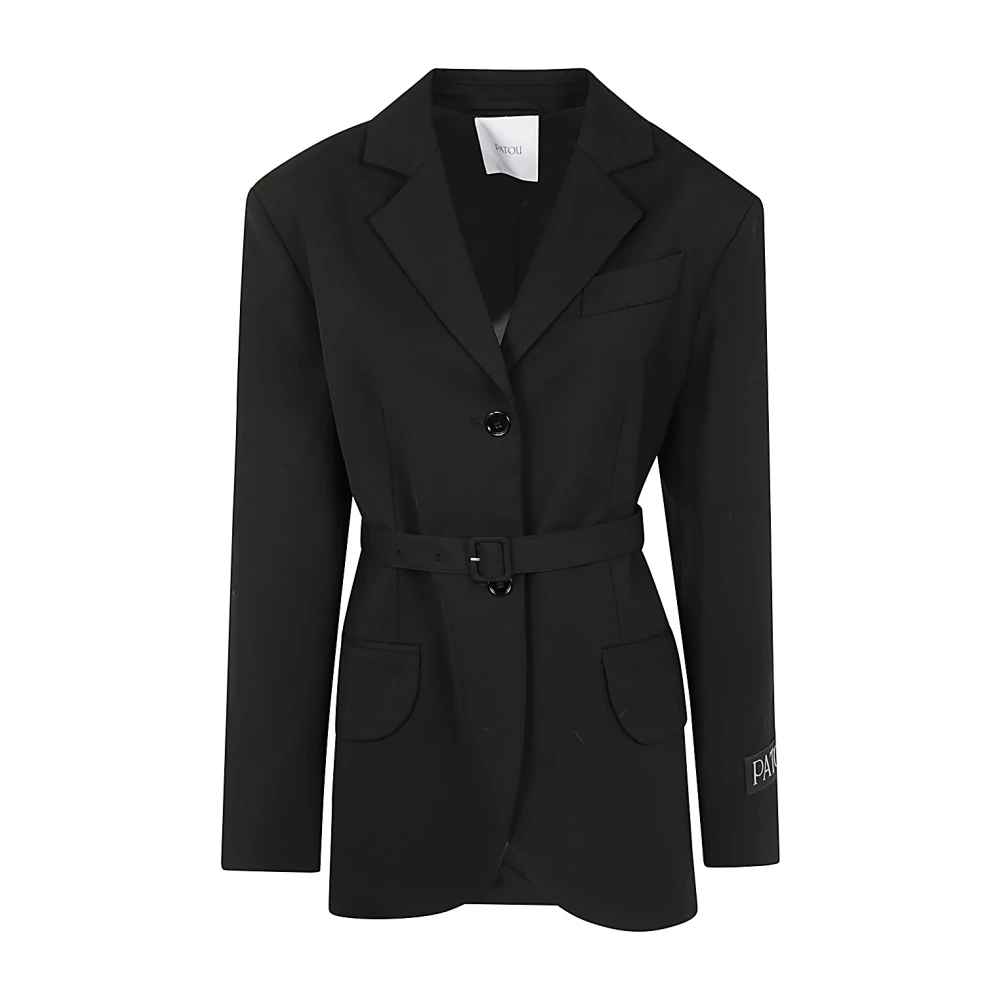 Patou Zwarte Oversized Riemjas Black Dames