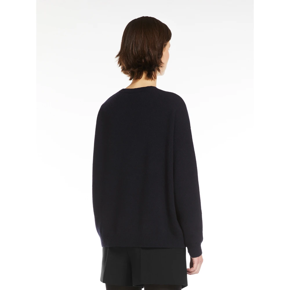 Max Mara Blauwe Ronde-Hals Gebreide Trui voor Vrouwen Blue Dames