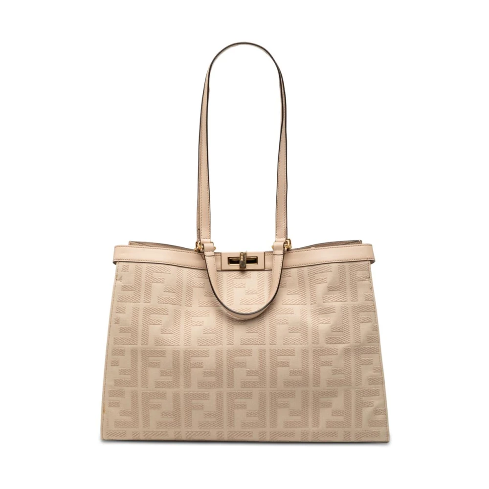 Fendi Vintage Women's Brown Pre-Owned Jacquard Fabric Handbag
