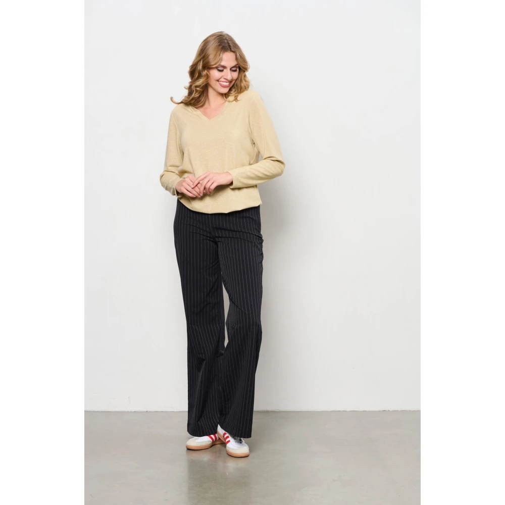 &Co Woman Wijde Broek Zomerse Stijl Black Dames