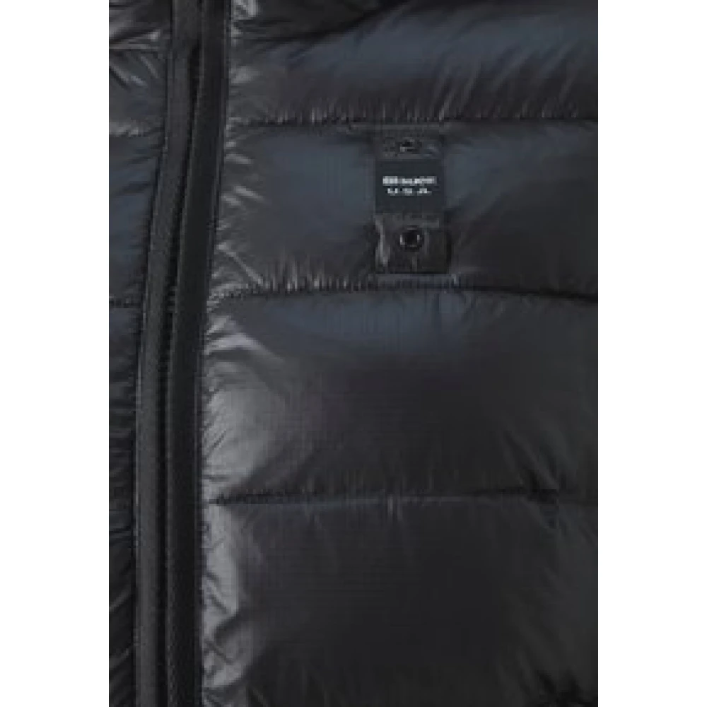 Blauer Dames gewatteerde jas met capuchon Black Dames