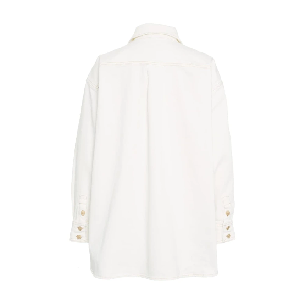 7 For All Mankind Chique Witte Jas 'Nina' Overshirt White Dames