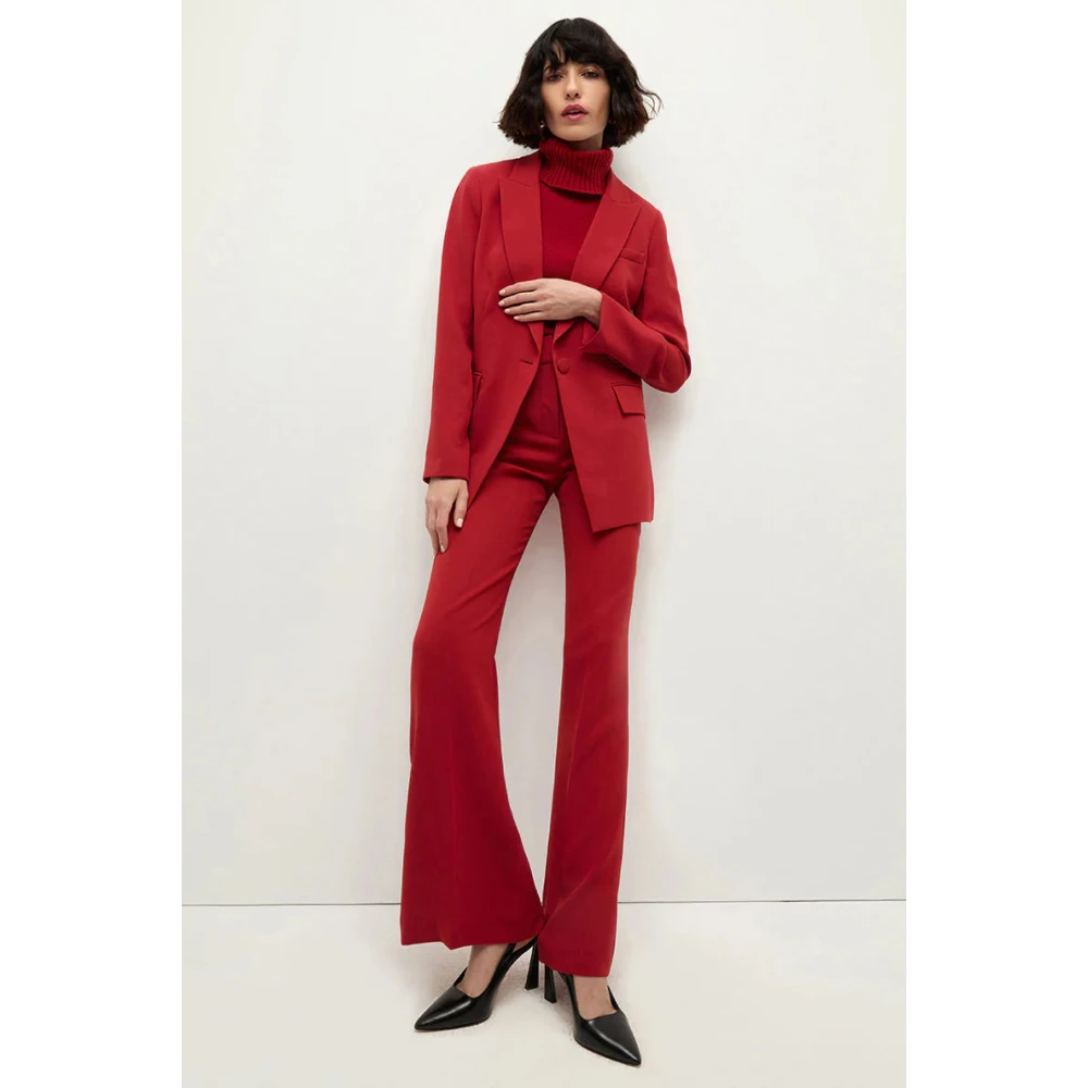 Veronica Beard Op Maat Gemaakte Lebone Broek Red Dames