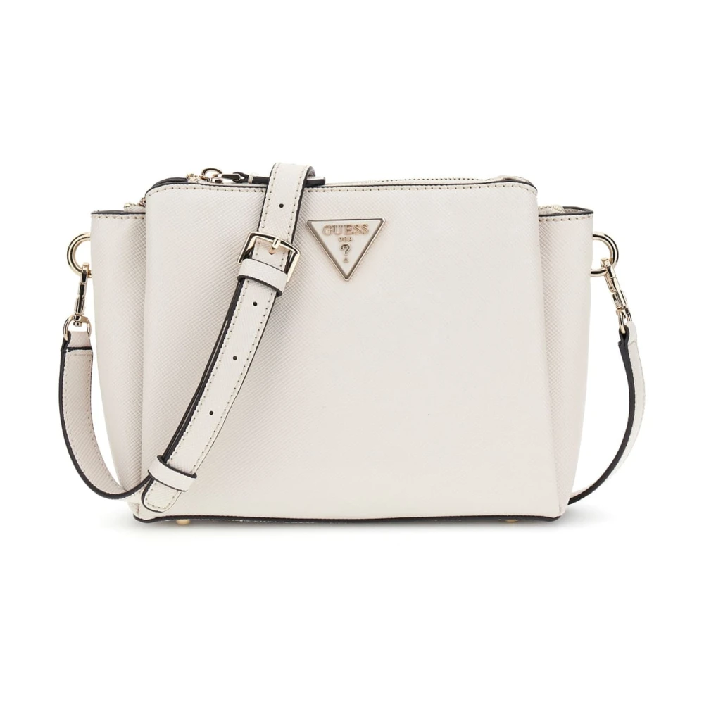 Guess Bone Schoudertas met Ritssluiting Beige Dames