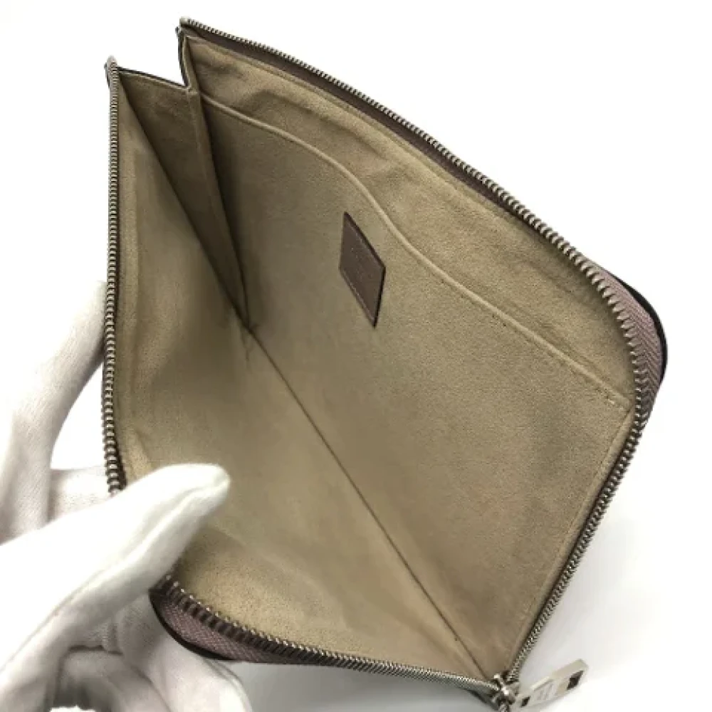 Louis Vuitton Vintage Pre-owned Leather clutches Beige Dames