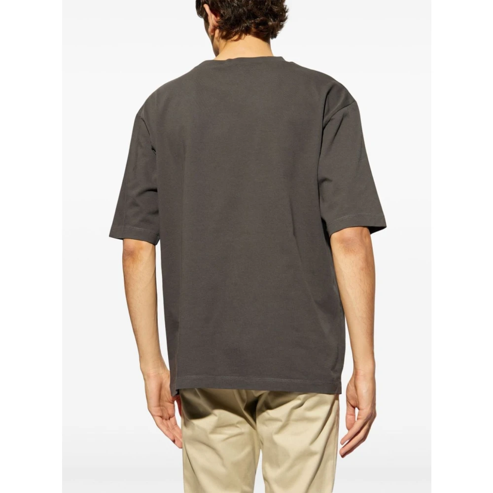 Dsquared2 Grijze T-shirt met Zwarte Voorkant Logo Gray Heren