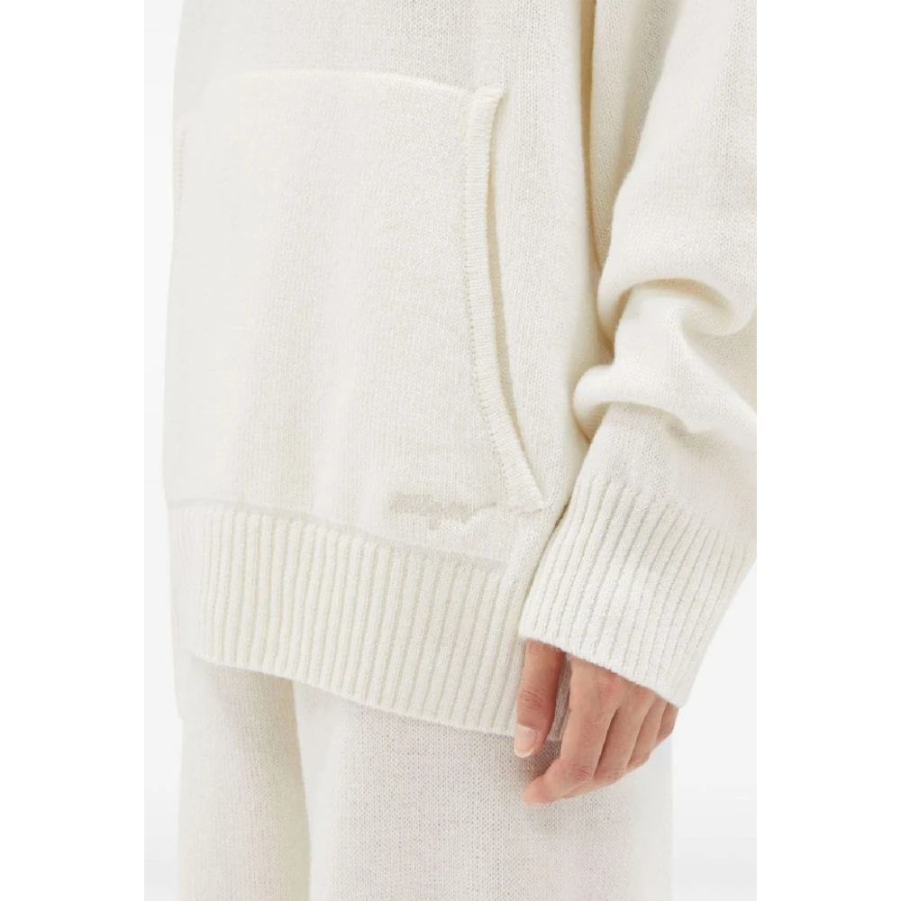 Msgm Witte Gebreide Trui Sweater Aw24 White Dames