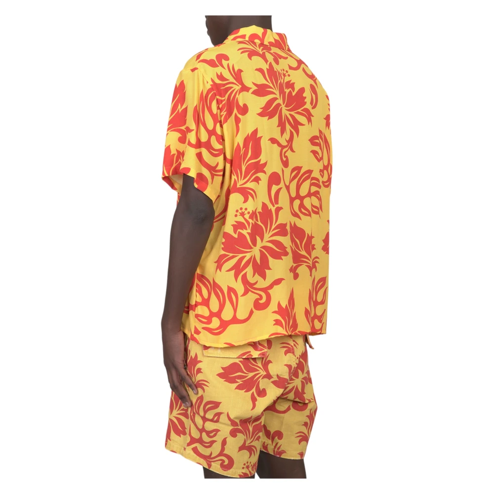 ERL Tropische Bloemen Shirt Yellow Heren