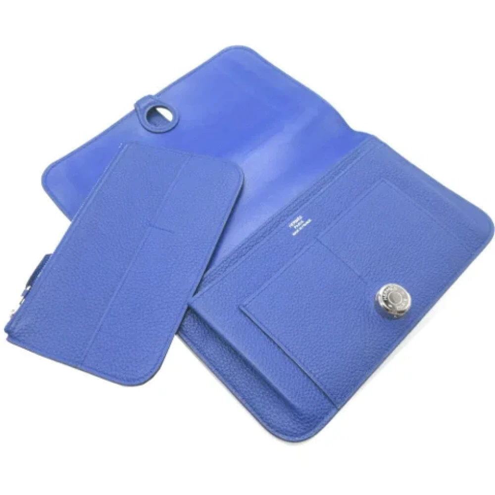 Hermès Vintage Pre-owned Canvas wallets Blue Dames