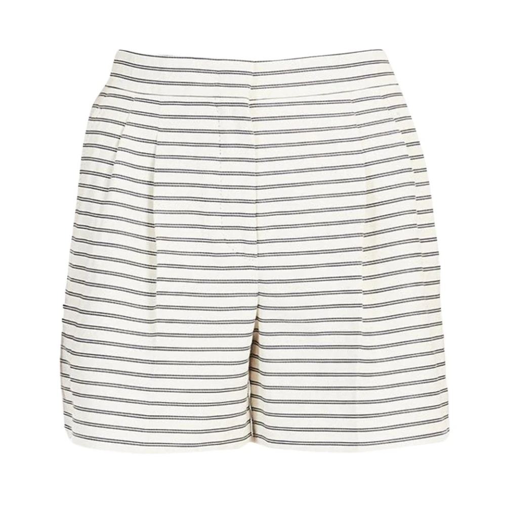 Max Mara Studio Women's Beige Elegant Stripe Shorts - Casual Shorts - Xs - Shorts