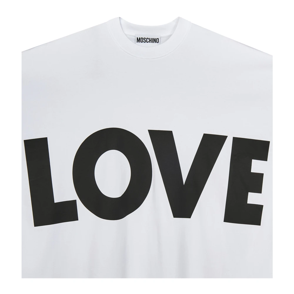 Moschino Witte Love Print T-shirt Jurk White Dames