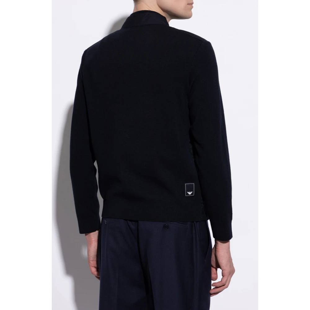 Emporio Armani Vest met gewatteerde voorkant Blue Heren
