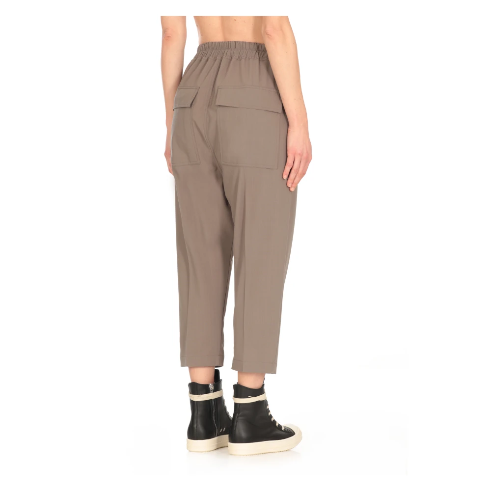 Rick Owens Groene Wollen Broek Elastische Taille Koord Green Dames