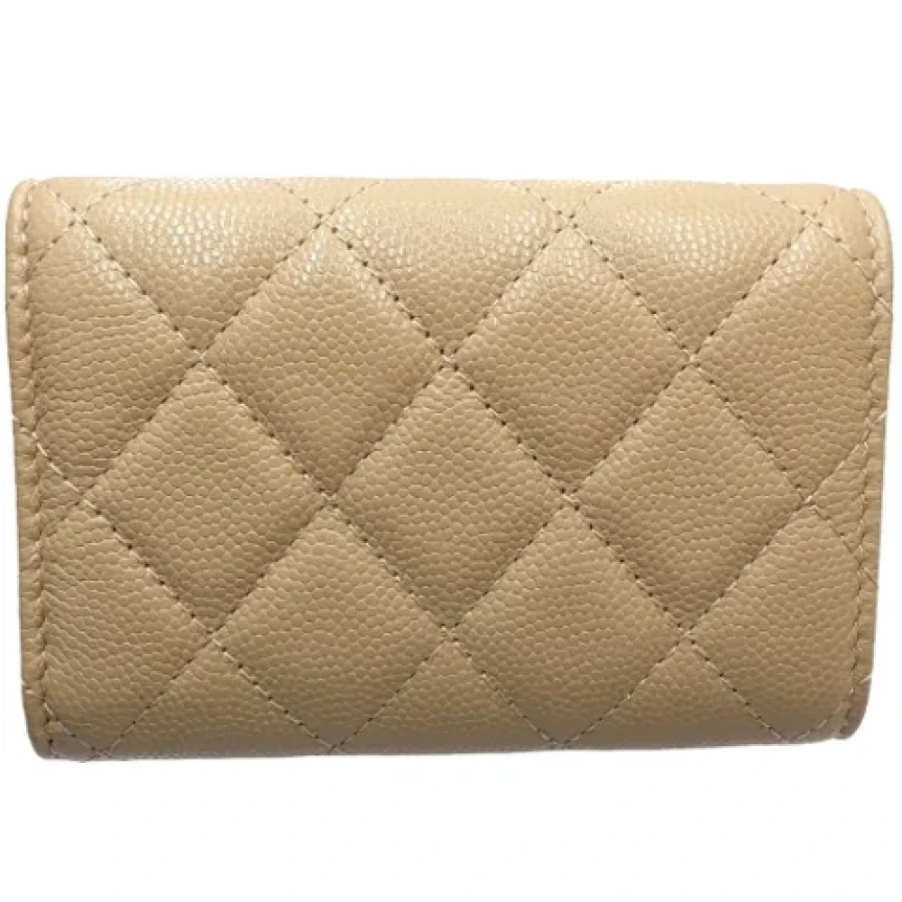 Chanel Vintage Pre-owned Leather wallets Beige Dames