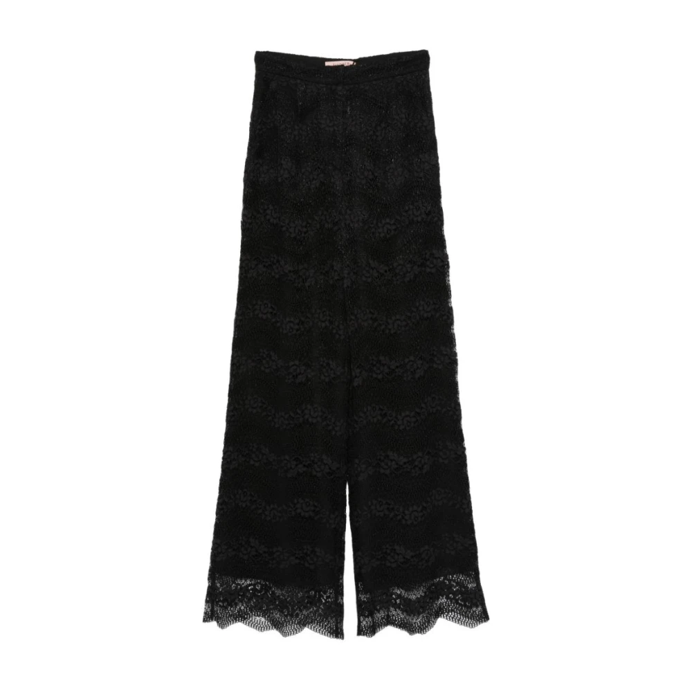 Twinset Women's Black Wide Trousers - Wide Trousers - Xs - Trousers