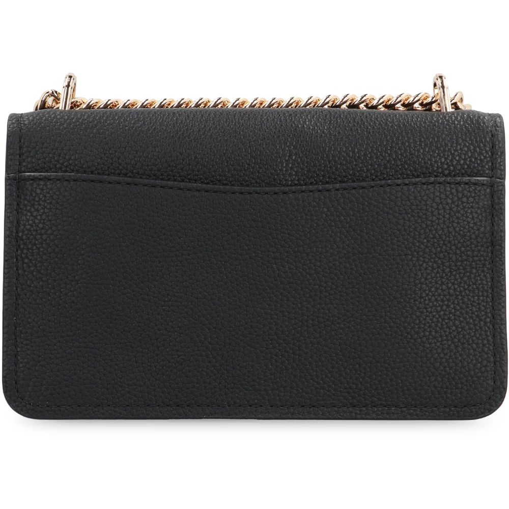 Michael Kors Leren Crossbody Tas met Kettingriem Black Dames