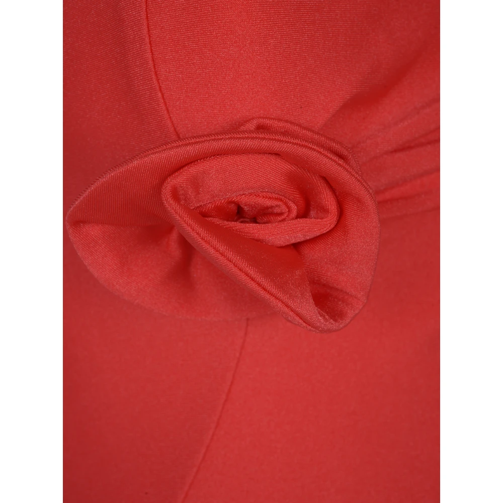 Coperni Rode Asymmetrische Bloem Jurk Red Dames
