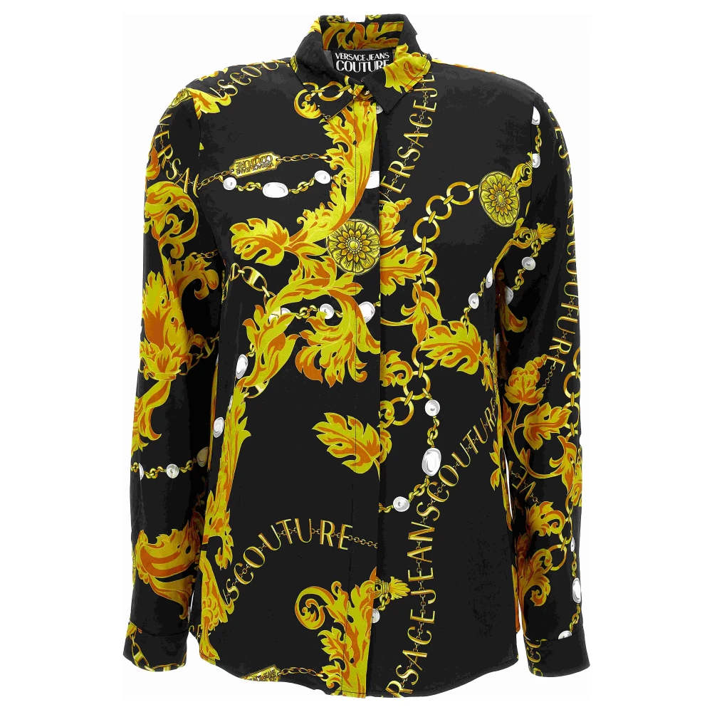 Versace Jeans Couture Vrouw Zwart Overhemden Dames, 3XS, Overhemden