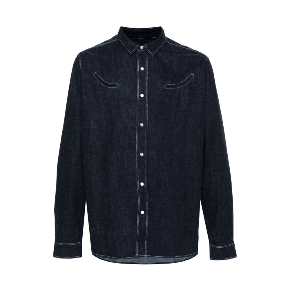 YMC You Must Create Casual geruite overhemd voor mannen Blue Heren