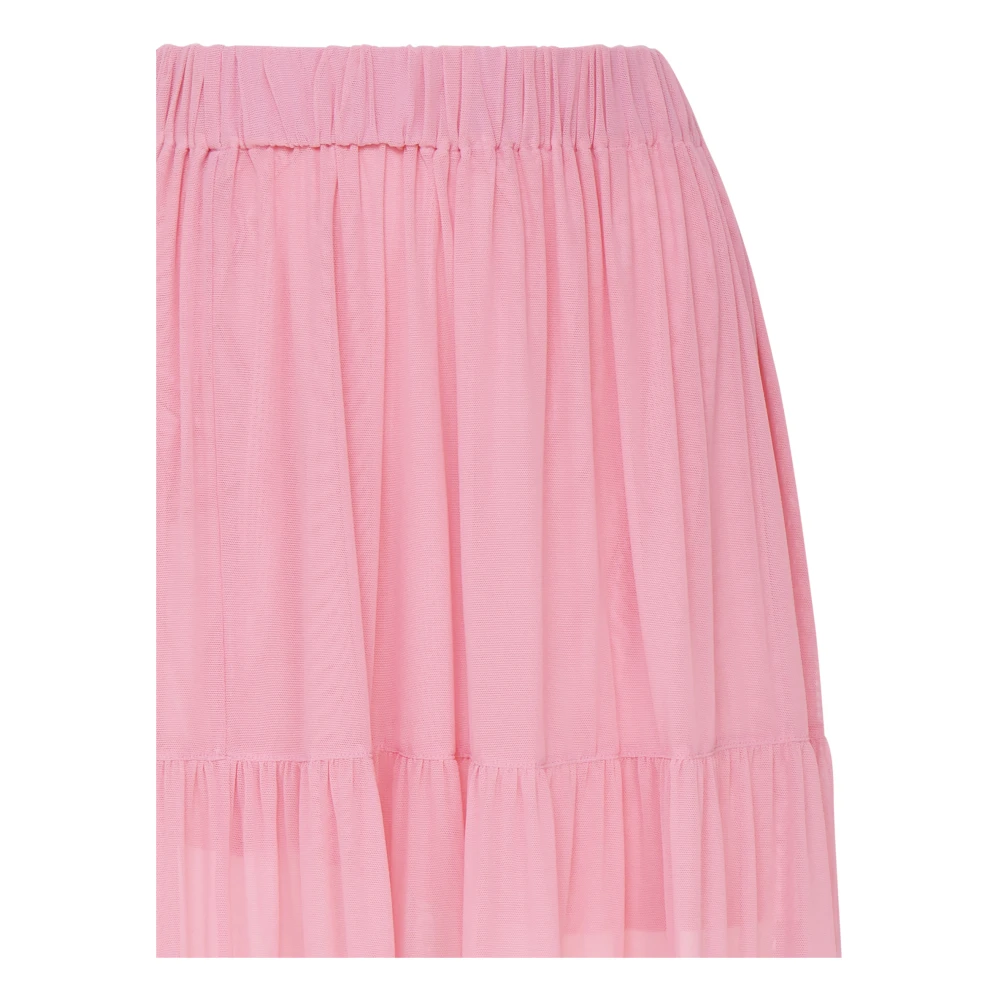 Fisico Roze Gerimpelde Lange Rok Elastische Taille Pink Dames